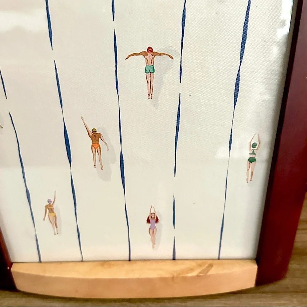 Swimming Pool Lap Time Canvas Art Print Swimmers Framed Wall Art Quirky Art